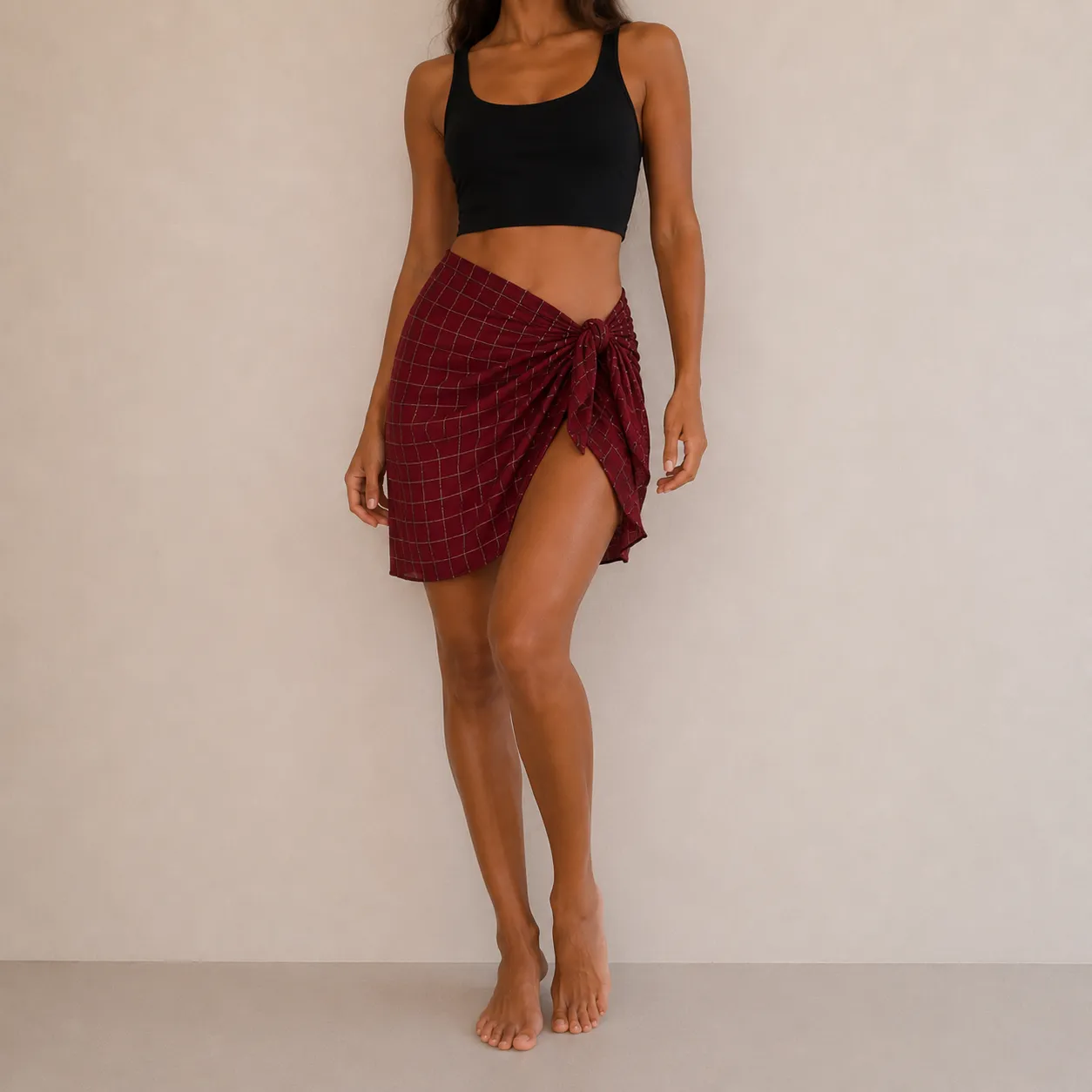 Cache-maillot Bordeaux argenté