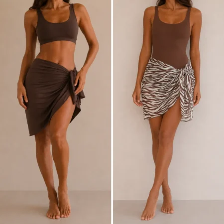 Duo - 2 Cache-Maillots – Brun Choco et Safari