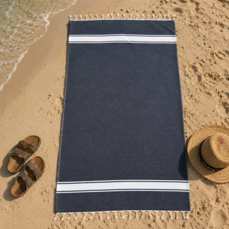 Serviette Bleu Graphite - Taderazt (Tissé à la main )