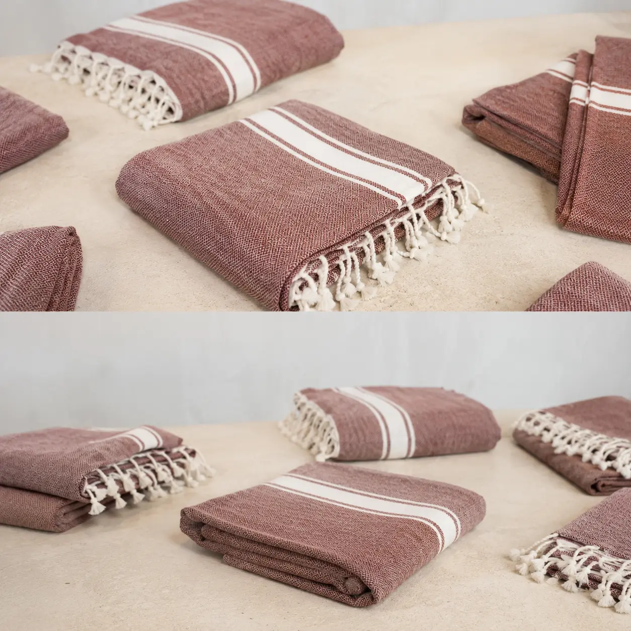 Serviette rose terracotta - Taderazt (Tissé à la main ) – Image 3