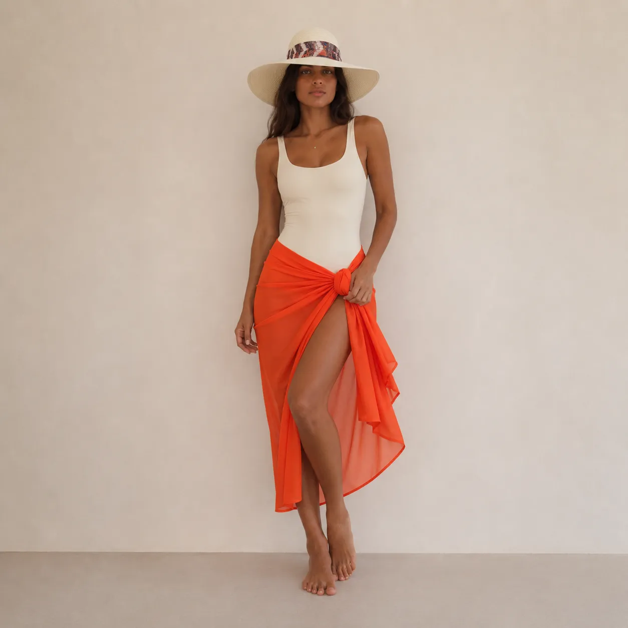 Orange – Pack Paréo & Chapeau – Image 2